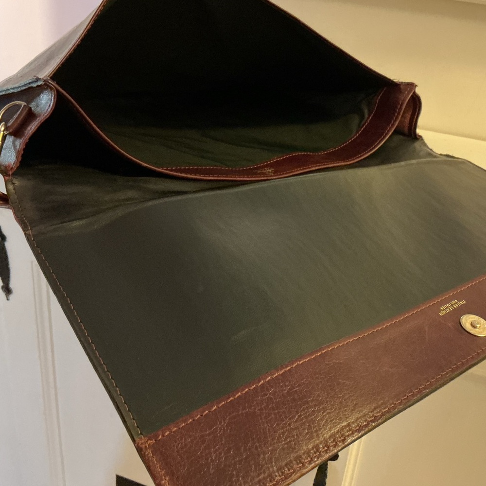 💎 Rare Vintage Renwick Oxblood Italian Leather Bag - Picture 12 of 16
